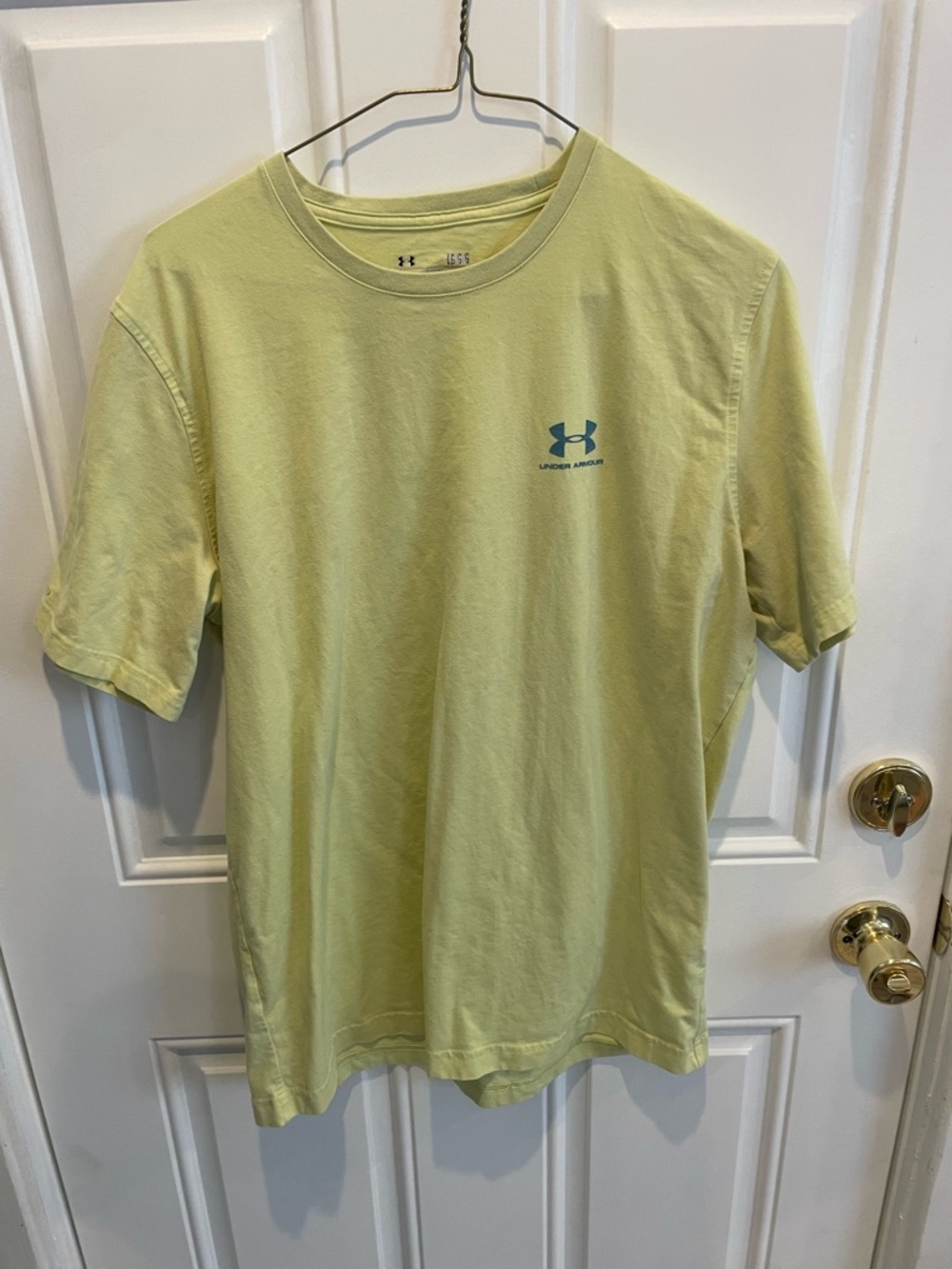 Under Armour Men’s Short Sleeve Tee - Pale Lime with Teal Logo